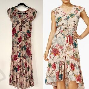 AMERICAN RAG ✨floral button front long sleeves dress | Sz S